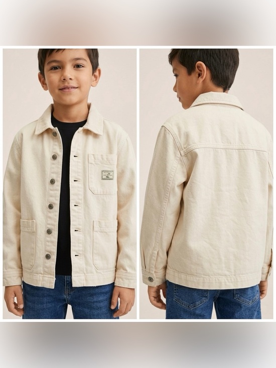 Zara Other - ZARA Youth Button Front Twill Collard Long Sleeve Utility Jacket Size 8 Youth